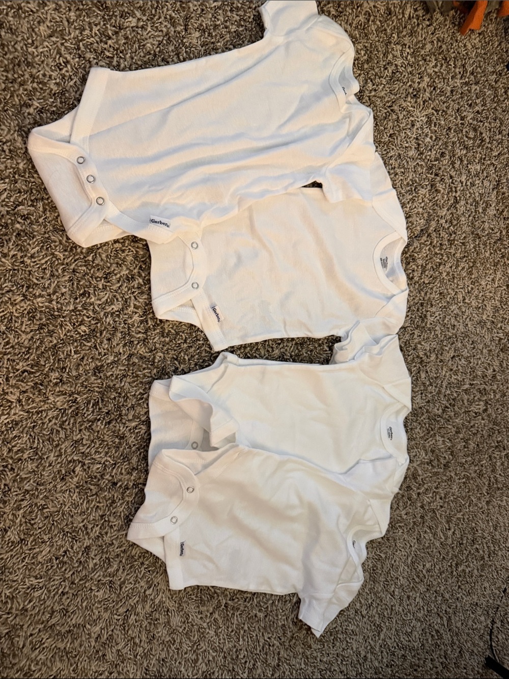 Set of 4 White Baby Onesies